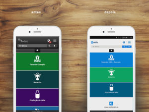 Redefinição da paleta de cores da interface do app 4milk